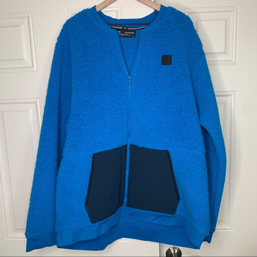 UNDER ARMOUR BLUE SHERPA BOMBER JACKET SIZE 3XL MEN NWT ORIGINALLY $90